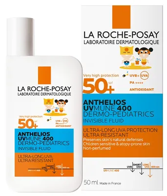 Флюїд La Roche-Posay Anthelios UVMune 400 Dermo-Pediatrics SPF50+ сонцезахисний легкий для чутливої та схильної до подразнень шкіри дітей, 50 мл