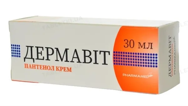 Дермавіт пантенол крем 5% по 30 мл у флак.