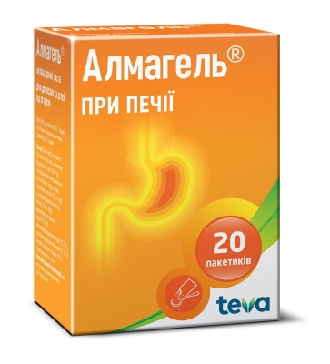 Алмагель суспензия ор. по 10 мл №20 в пак.