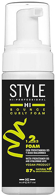 Мусс Hipertin Bounce Curly Foam для укладки кудрявых волос сильной фиксации, 150 мл