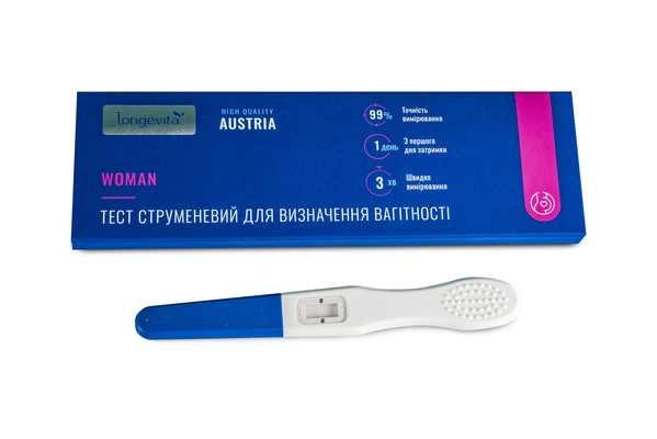 Тест струйный Longevita WOMAN для определения беременности, 1 штука