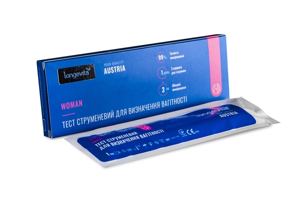 Тест струменевий Longevita WOMAN для визначення вагітності, 1 штука