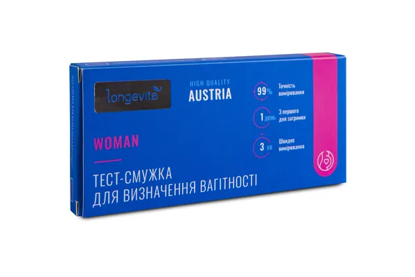 Тест-смужка Longevita WOMAN для визначення вагітності, 1 штука