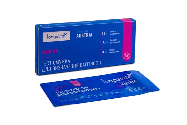 Тест-смужка Longevita WOMAN для визначення вагітності, 1 штука