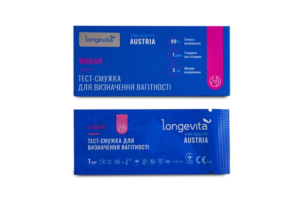 Тест-смужка Longevita WOMAN для визначення вагітності, 1 штука