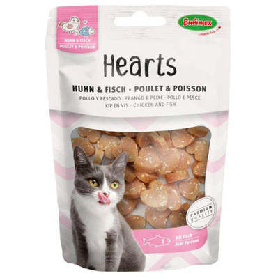 Лакомство Bubimex Chicken and Fish Heart's Сердце с курицей и рыбой для кошек, 50 г