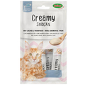 Лакомство Bubimex Creamy Snacks with Salmon and Tuna Снеки кремовые с лососем и тунцем для кошек, 4 стика по 60 г