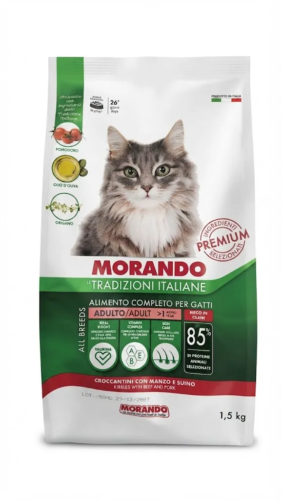 Корм сухий Morando Tradizioni для котів з яловичиною та свининою, 1,5 кг