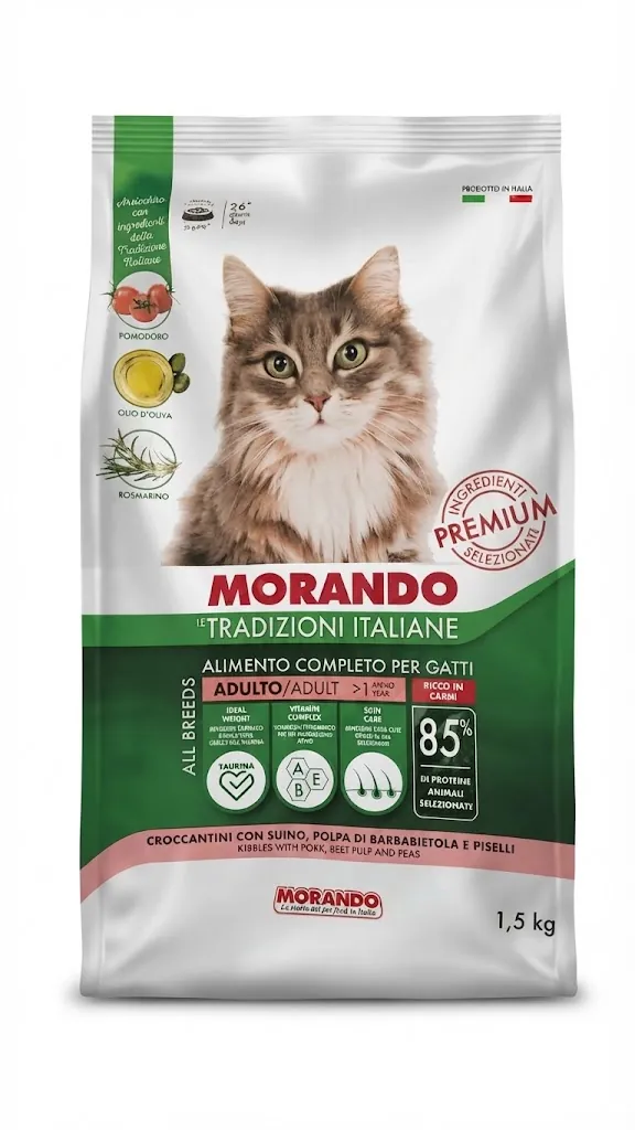 Корм сухий Morando Tradizioni для котів зі свининою, горохом та буряком, 1,5 кг