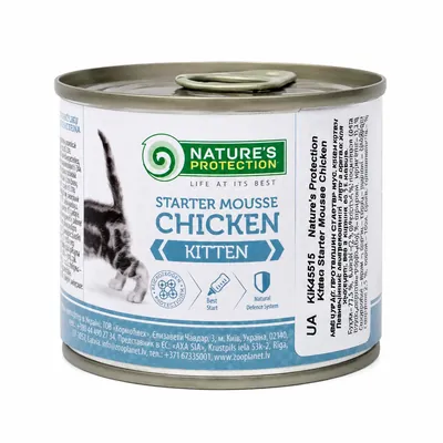Корм вологий Nature’s Protection Kitten Starter для кошенят мус з куркою, 200 г