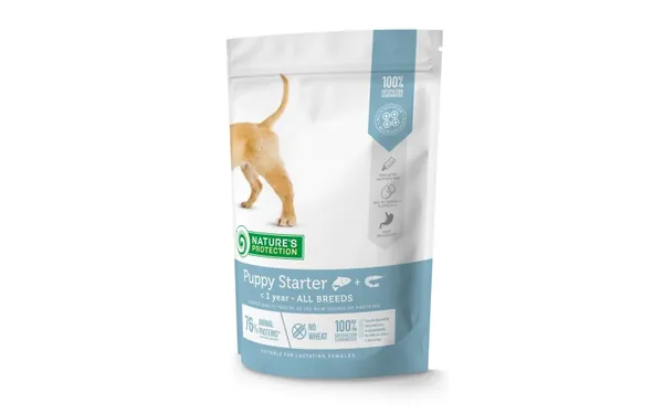 Корм сухий Nature’s Protection Puppy Starter для цуценят всіх порід з лососем і крилем, 500 г