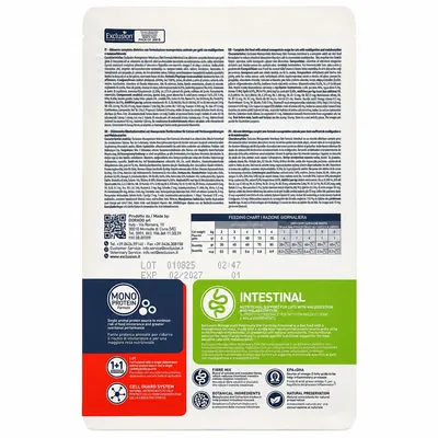 Корм сухий Exclusion Monoprotein Veterinary Diet Intestinal для котів з порушенням травлення свинина та рис, 300 г