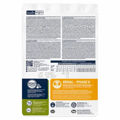 Корм сухий Exclusion Monoprotein Veterinary Diet Renal Phase II для котів при нирковій недостатності свинина, горох та рис, 300 г