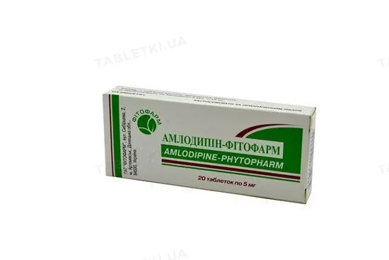 Амлодипін-Фітофарм таблетки по 5 мг №20 (10х2)