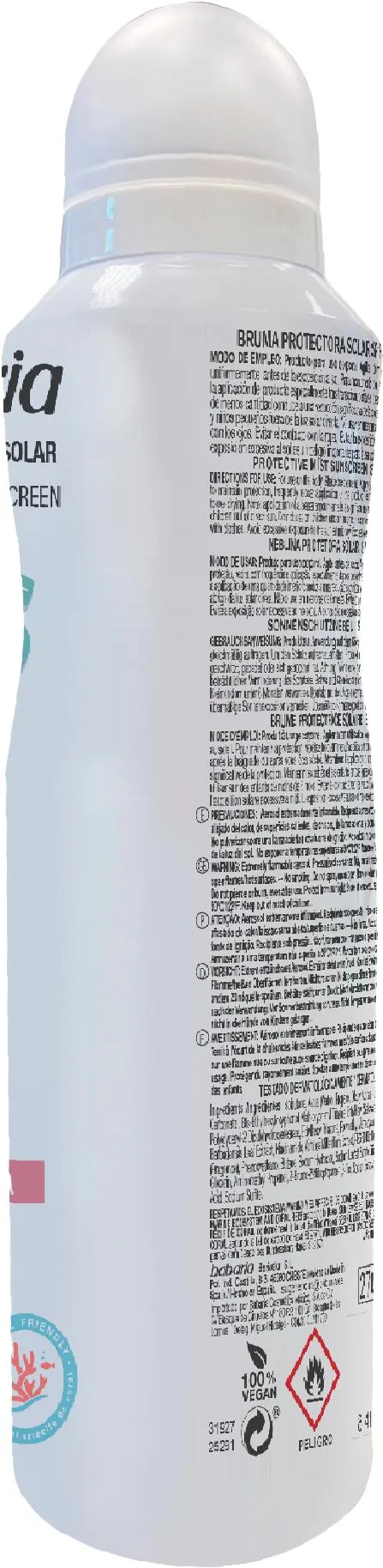Спрей-міст сонцезахисний Babaria SPF 50 дитячий для чутливої шкіри, 200 мл