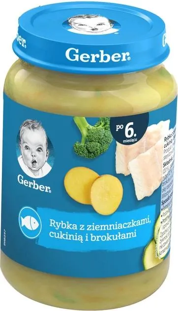 Пюре рибно-овочеве Gerber Риба з картоплею, цукіні та броколі для дітей із 6 місяців, 190 г