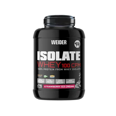 Протеїн сироватковий ізолят Weider Isolate Whey 100 CFM, полуничне морозиво, 908 г