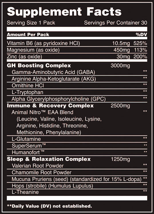 Предтренировочный комплекс Universal Nutrition Animal PM, 30 пакетов