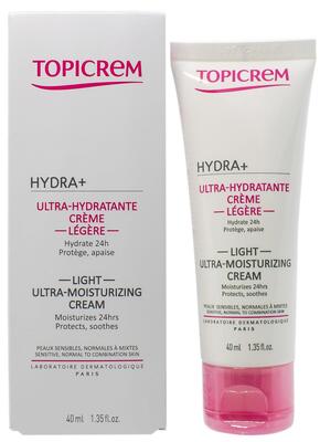 Крем для лица Topicrem Hydra+ легкий ультраувлажняющий для чувствительной и комбинированной кожи, 40 мл