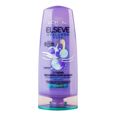 Бальзам-ополіскувач Elseve L'Oreal Paris Гіалурон Пюр очищувальний для волосся схильного до жирності, 200 мл
