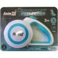 Повідець-рулетка AnimAll Reflector S до 15 кг, 3 м біло-блакитний