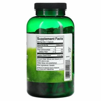 Шелуха Подорожника Swanson Psyllium Husks 610 мг, 300 капсул