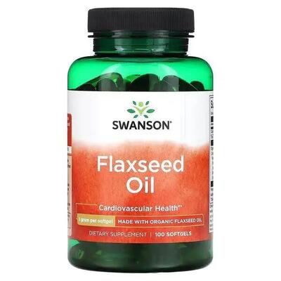 Льняное масло Swanson Flaxseed Oil, 100 капсул