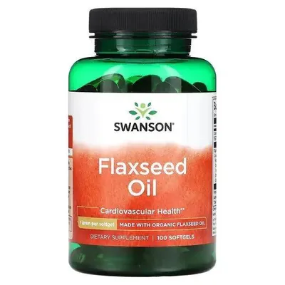 Лляна олія Swanson Flaxseed Oil, 100 капсул