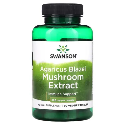 Гриб Агарік бразильський Swanson Agaricus Blazei Mushroom Extract екстракт 500 мг, 90 капсул