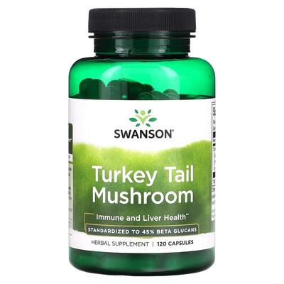 Гриб Трутовик разноцветный Swanson Turkey Tail Mushroom 500 мг, 120 капсул