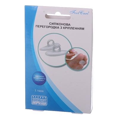 Перегородка міжпальцева Foot Care TS-110 силіконова, з кріпленням, розмір M (35 - 38), 1 пара