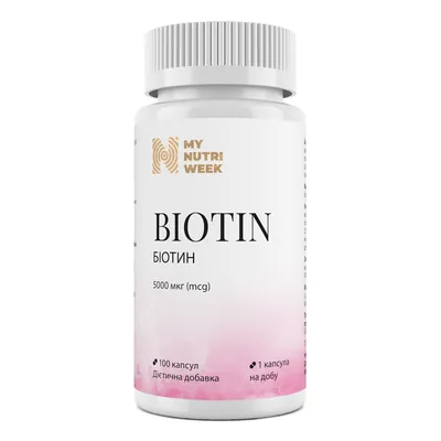 Біотин My Nutri Week Biotin 5000 мкг, 100 капсул