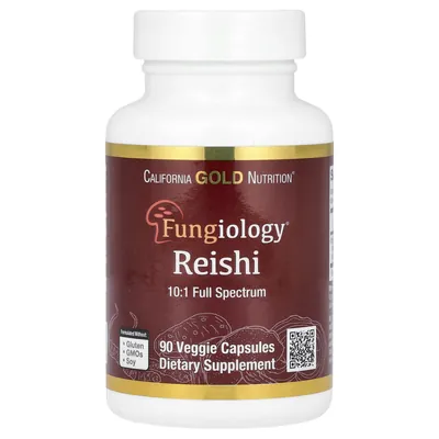 Гриби Рейші California Gold Nutrition Fungiology Reishi, 90 вегетаріанських капсул