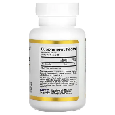 Ерготіонеїн California Gold Nutrition Ergothioneine 5 мг, 90 вегетаріанських капсул