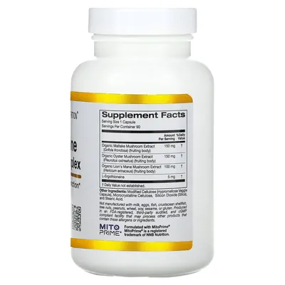 Ерготіонеїн та комплекс грибів California Gold Nutrition Ergothioneine Mushroom Complex, 90 вегетаріанських капсул