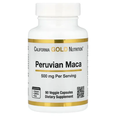 Мака перуанська California Gold Nutrition Peruvian Maca 500 мг, 90 вегетаріанських капсул