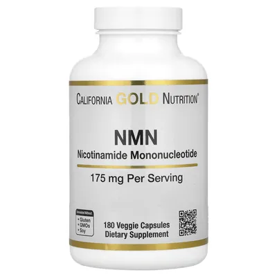 Нікотинамід мононуклеотид California Gold Nutrition NMN 175 мг, 180 вегетаріанських капсул