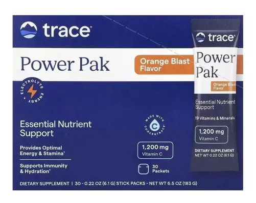 Електроліти Trace Minerals Power Pak смак апельсина, 30 пакетів