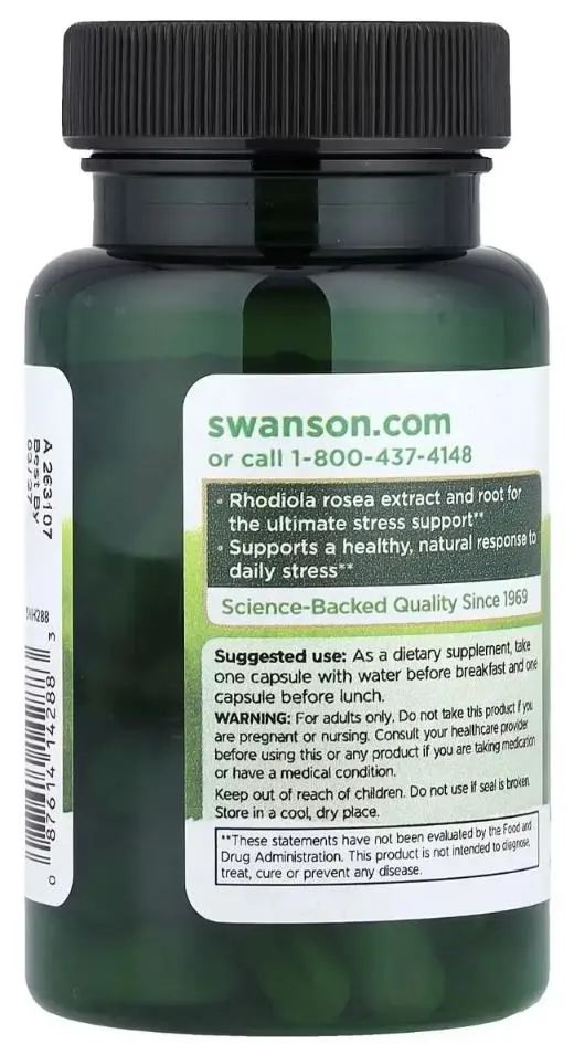 Родіола рожева Swanson Rhodiola Rosea Extract, 60 капсул