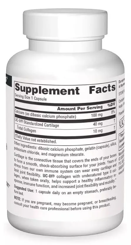 Колаген неденатурований тип II Source Naturals Undenatured Collagen UC-II, 60 капсул