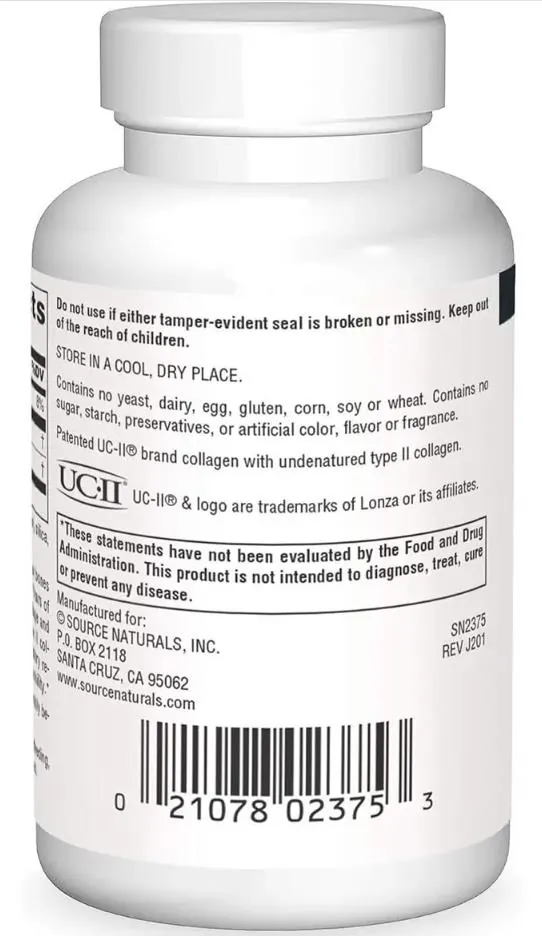 Колаген неденатурований тип II Source Naturals Undenatured Collagen UC-II, 60 капсул