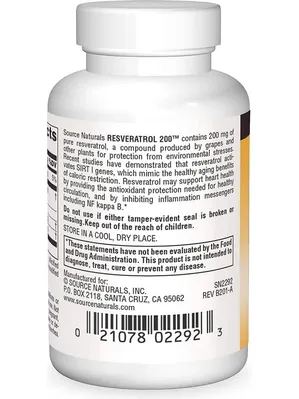 Ресвератрол Source Naturals Resveratrol 200 мг таблетки №30