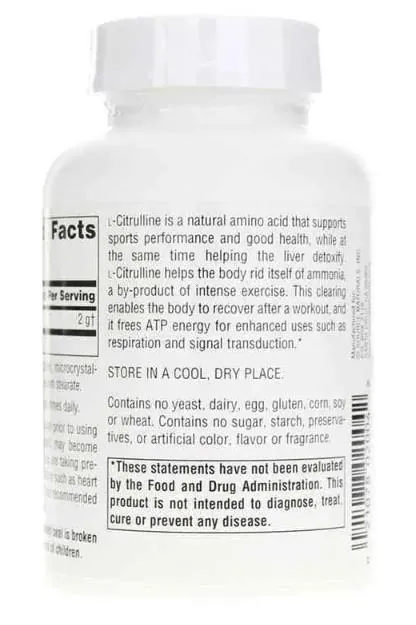 L-цитрулін Source Naturals L-Citrulline 500 мг, 60 капсул
