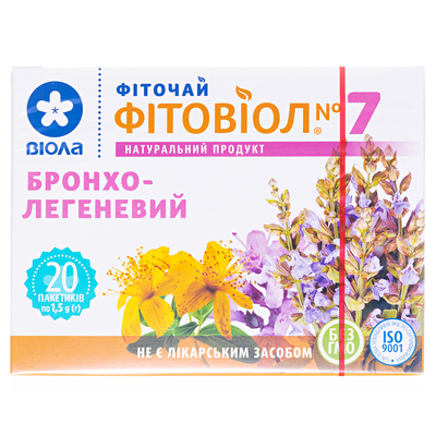 Фиточай Фитовиол №7 Бронхо-легочный по 1.5 г №20 в фил.-пак.