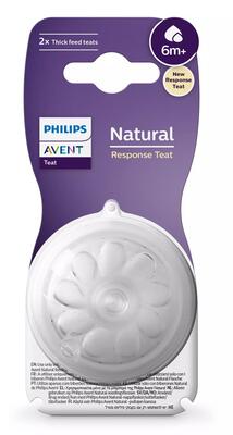 Соска силиконовая Philips Avent Natural Response SCY966/02, для густой еды, от 6 месяцев, 2 шт