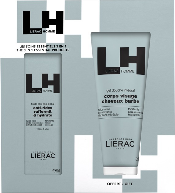 Набір Lierac Homme для чоловіків (антивіковий флюїд 50мл + гель для душу 200мл)