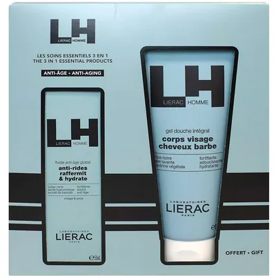 Набір Lierac Homme для чоловіків (антивіковий флюїд 50 мл + гель для душу 200 мл)