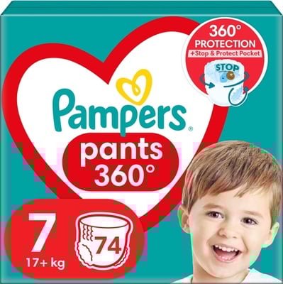 Подгузники-трусики Pampers Pants детские размер 7, 17+ кг, 74 шт