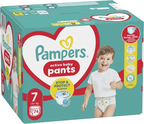 Підгузки-трусики Pampers Pants Active Baby дитячі розмір 7, 15+ кг, 74 шт