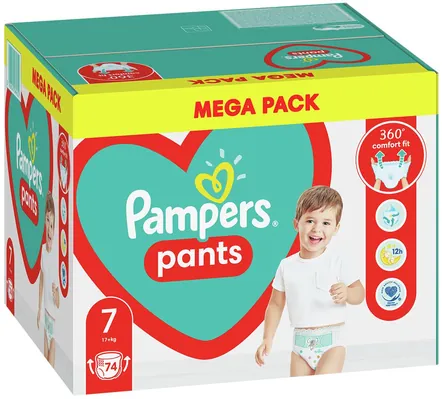 Підгузки-трусики Pampers Pants Active Baby дитячі розмір 7, 15+ кг, 74 шт